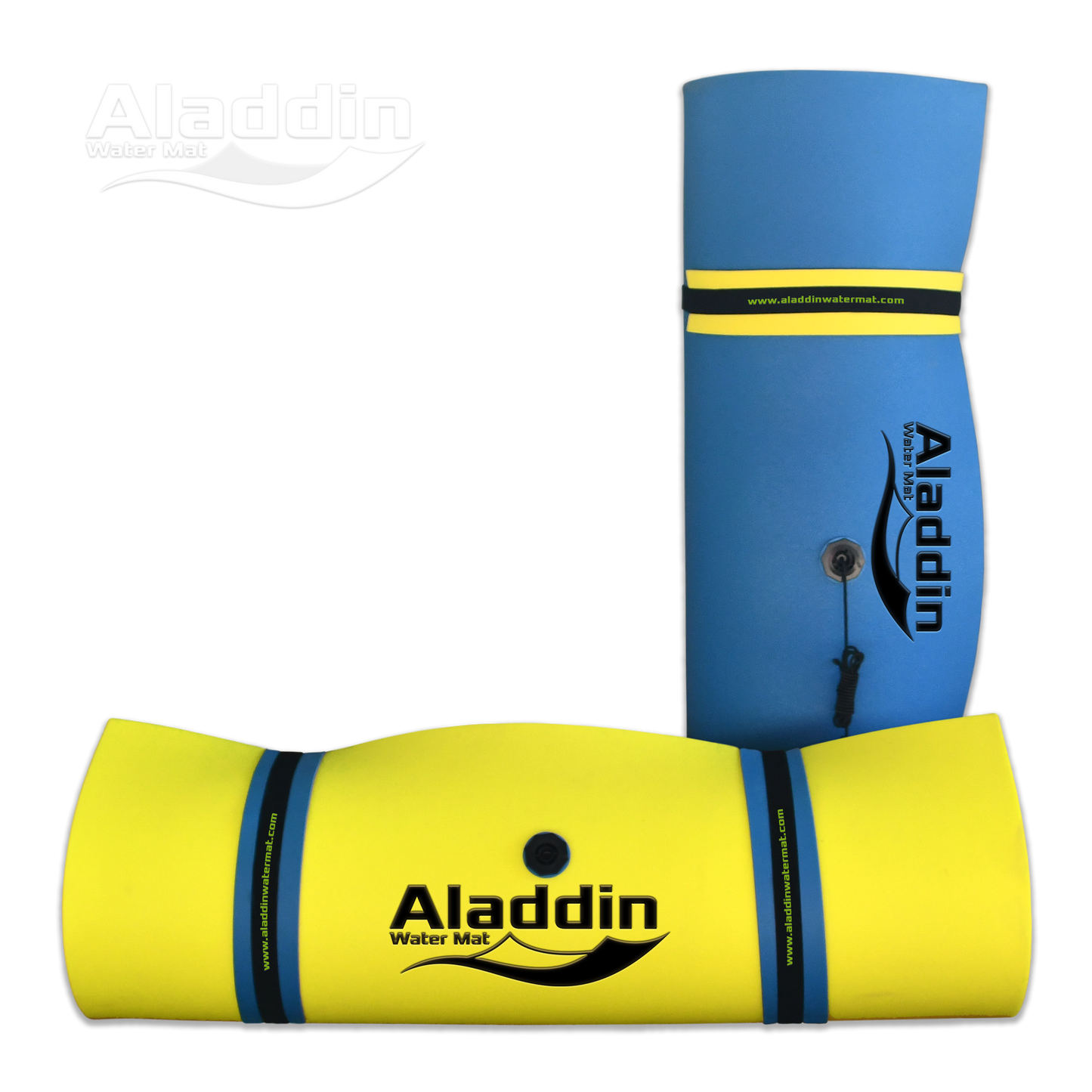 Aladdin Water Mat™ (9x6) Floating Water Mat, Premium Foam (Blue/Yellow)