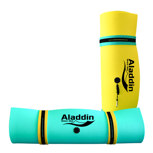 Aladdin Water Mat™ (18x6) Floating Water Mat, Premium Foam (Green/Black/Yellow)