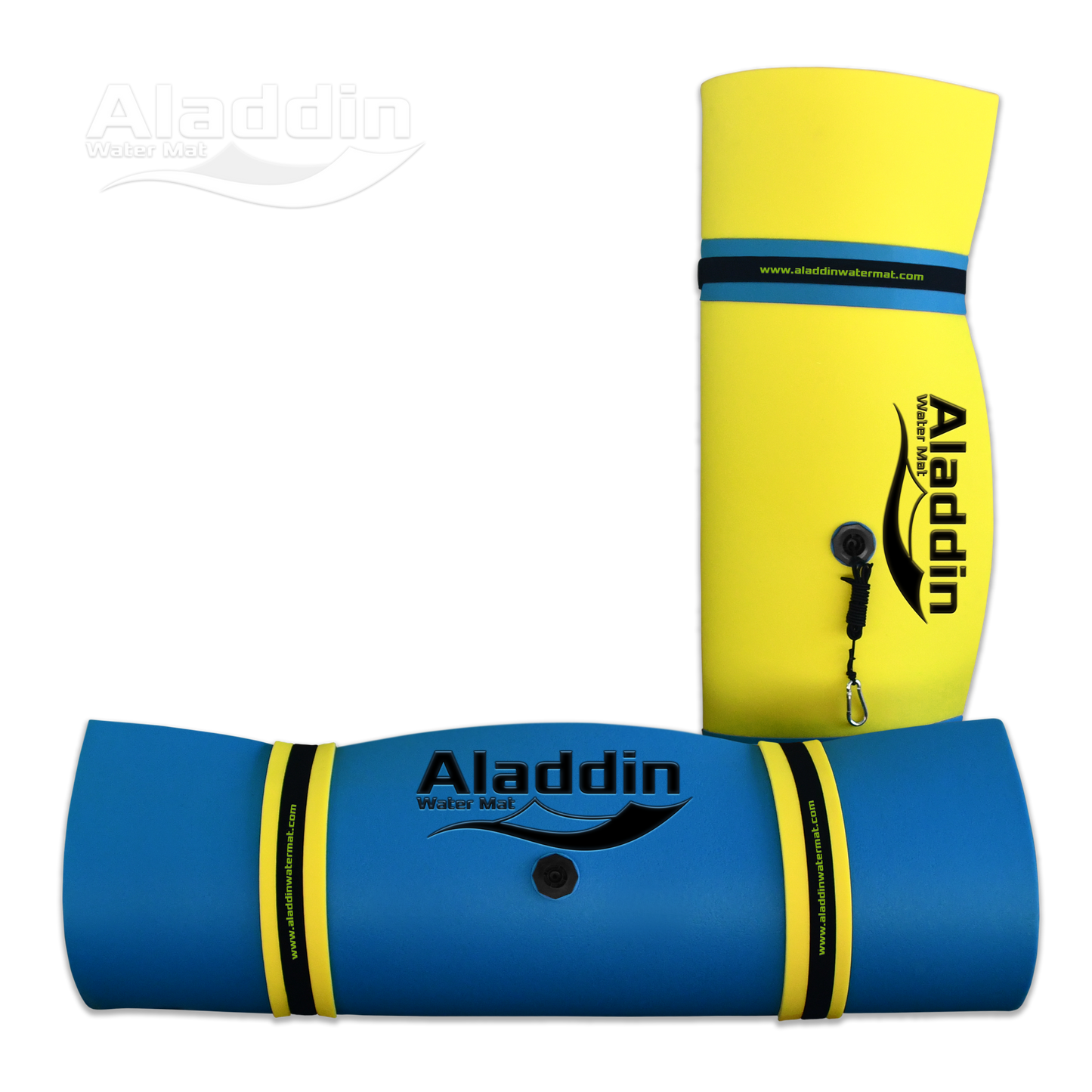 Aladdin Water Mat™ (18x6) Floating Water Mat, Premium Foam (Blue/Yellow)