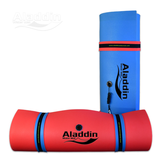 Aladdin Water Mat™ (9x6) Floating Water Mat, Premium Foam (Red/Blue)