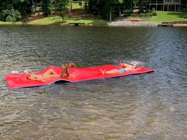 Aladdin Water Mat™ (9x6) Floating Water Mat, Premium Foam (Red/Blue)