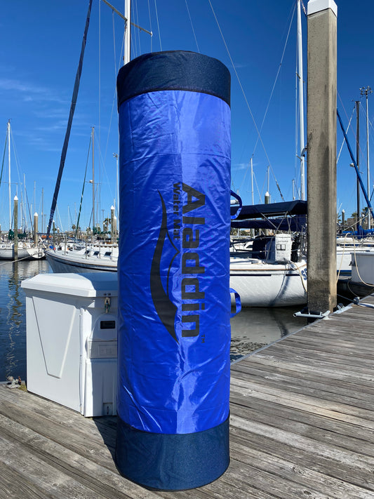 Storage Bag, Nylon with Mesh Inserts and Mounting Hooks, Fits 9', 12' & 18'  ALADDIN WATER MATS, Navy Blue