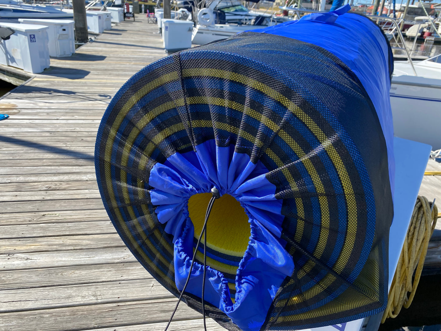 Storage Bag, Nylon with Mesh Inserts and Mounting Hooks, Fits 9', 12' & 18'  ALADDIN WATER MATS, Navy Blue