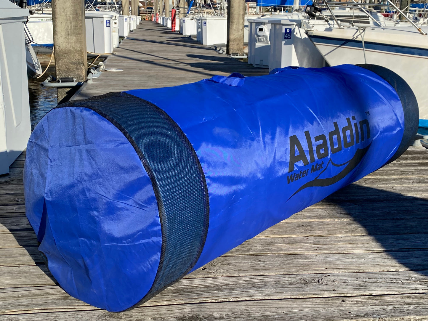 Storage Bag, Nylon with Mesh Inserts and Mounting Hooks, Fits 9', 12' & 18'  ALADDIN WATER MATS, Navy Blue