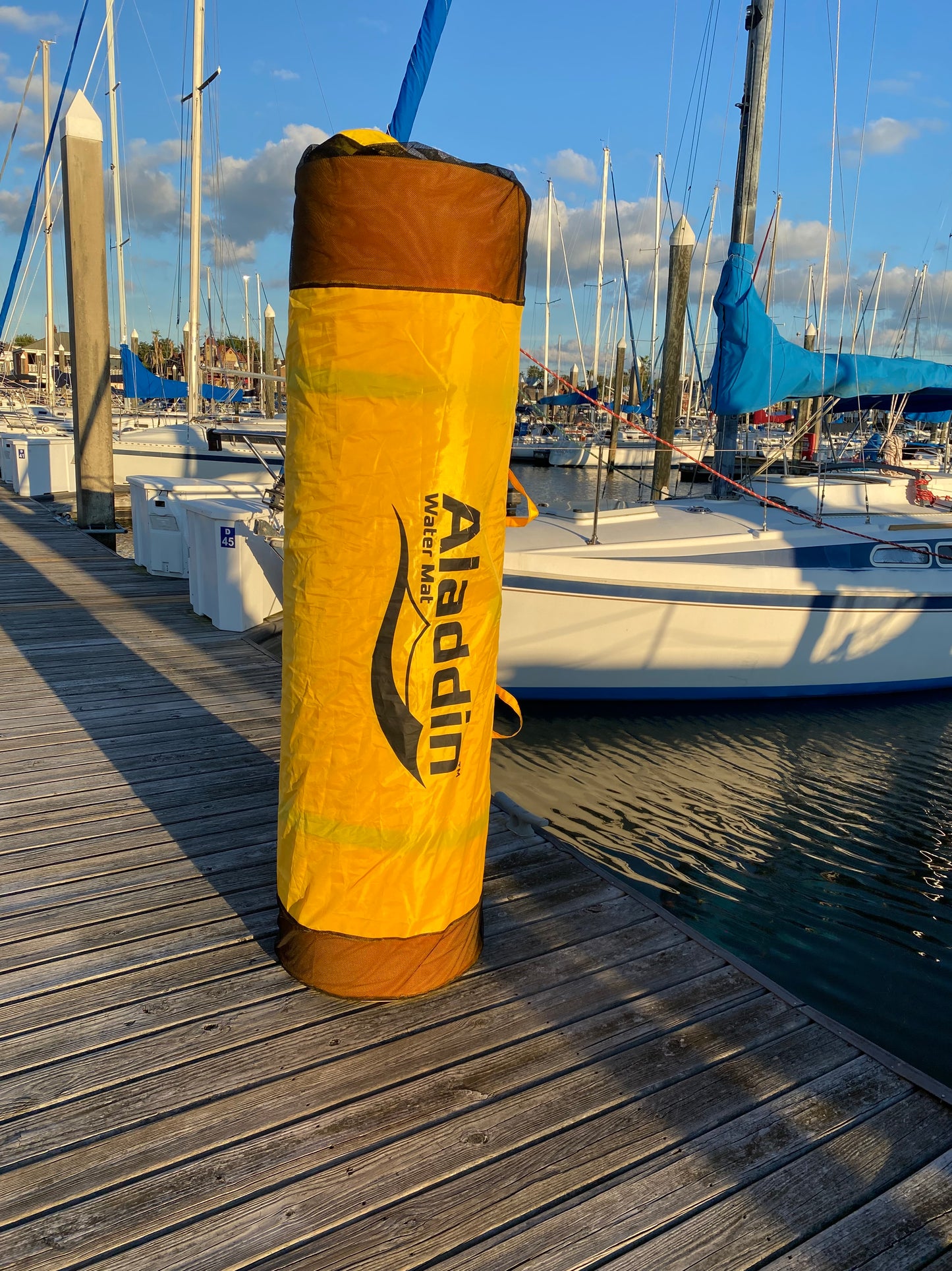 Storage Bag, Nylon with Mesh Inserts and Mounting Hooks, Fits 9', 12' & 18'  ALADDIN WATER MATS, YELLOW