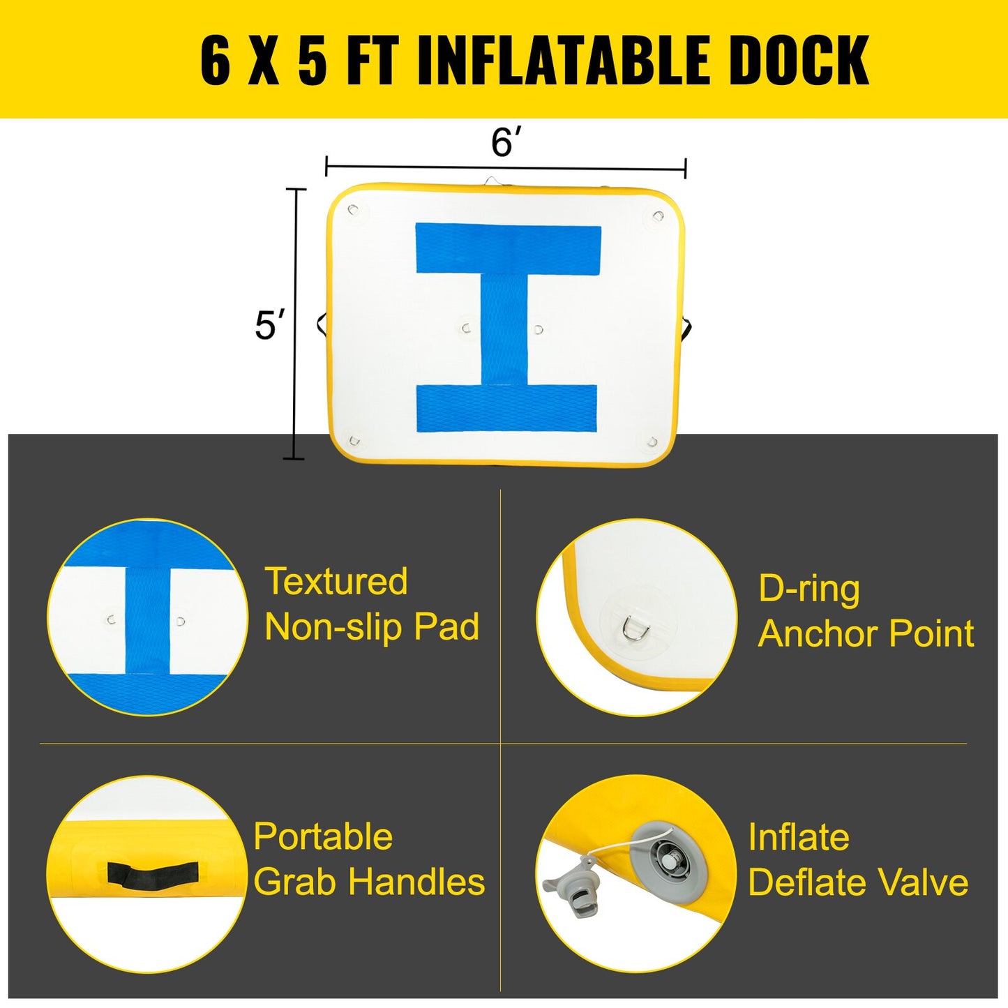 Inflatable Floating Platform Large Dock Swim Platform