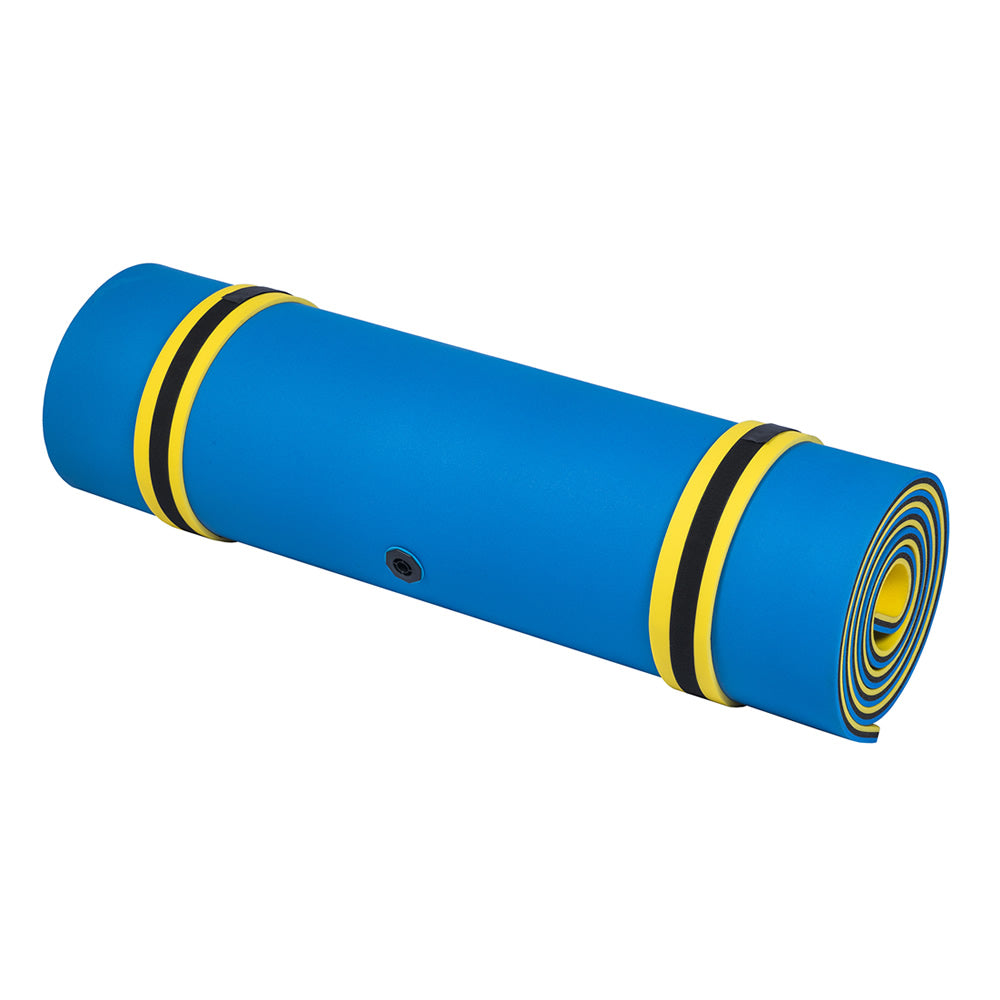 Aladdin Water Mat™ (9x6) Floating Water Mat, Premium Foam (Blue/Yellow)