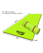 Load image into Gallery viewer, Aladdin Water Mat™ (18x6) Floating Water Mat, Premium Foam (Lime Green/Black/Orange)
