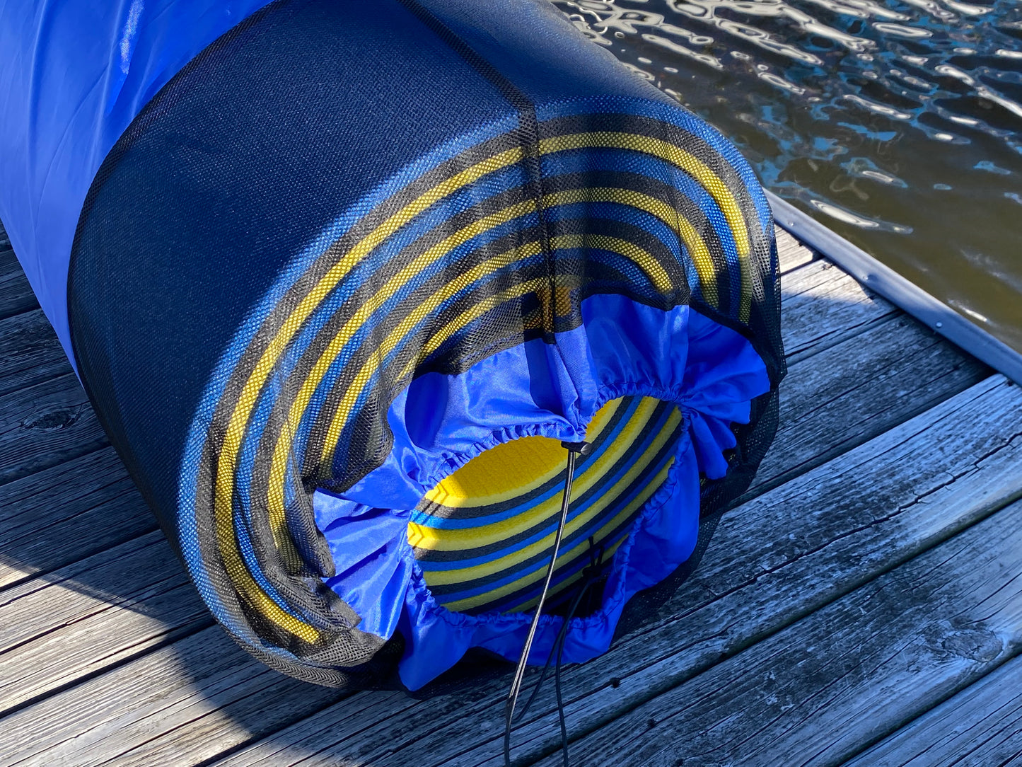 Storage Bag, Nylon with Mesh Inserts and Mounting Hooks, Fits 9', 12' & 18'  ALADDIN WATER MATS, Navy Blue