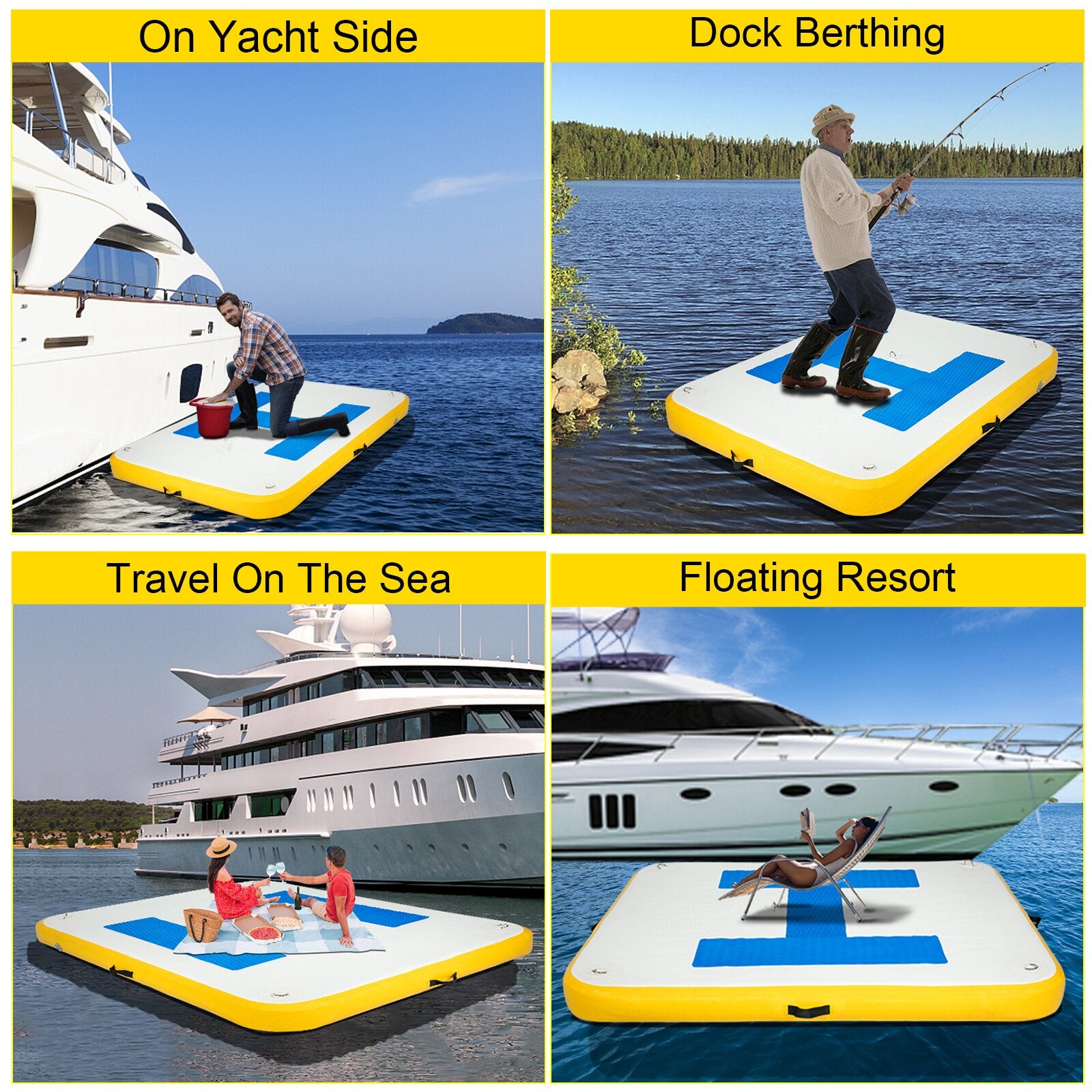 Inflatable Floating Platform Large Dock Swim Platform – ALADDIN WATER MAT