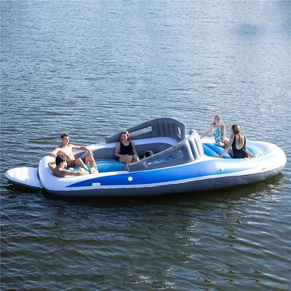 Inflatable PVC Water 6 Person Island Floating Bed