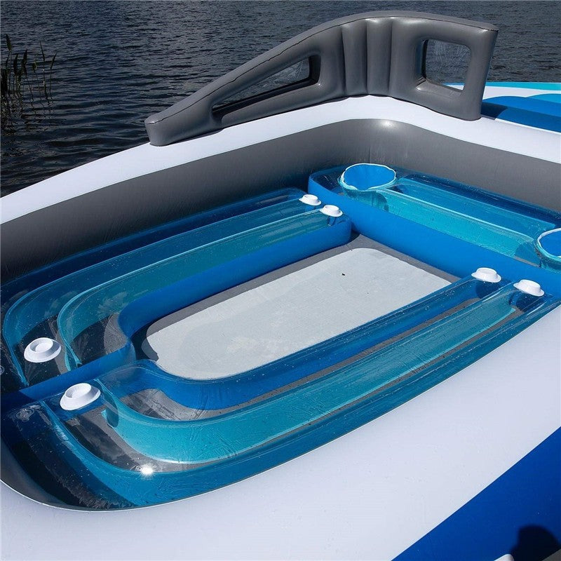 Inflatable PVC Water 6 Person Island Floating Bed